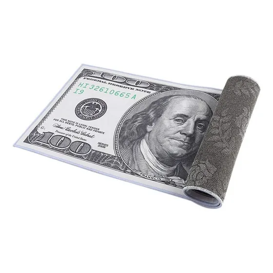 Alfombra Con Forma De Billete Dólar 120cm Largo X 50cm Ancho