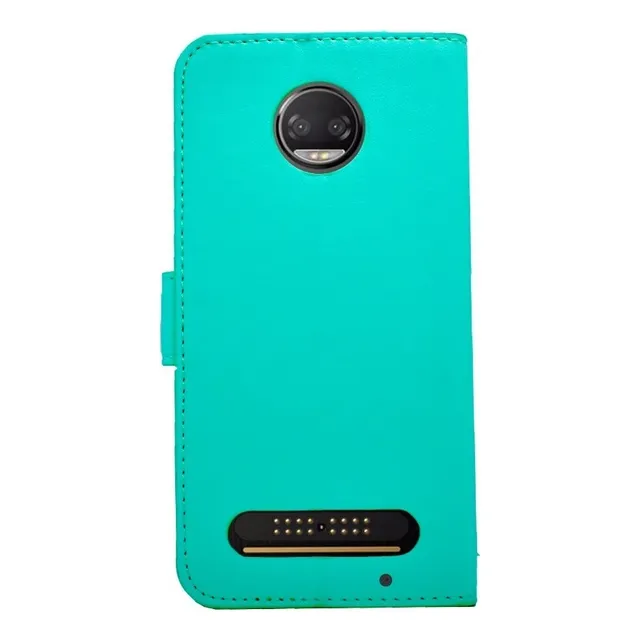 Funda Tipo Cartera Lujo Premier Diary Motorola Moto Z2 Force Color Agua