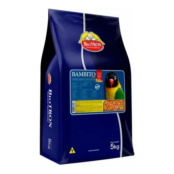 Bambito Mix Ração Extrusada Biotron 5kg Calopsita Ring Neck
