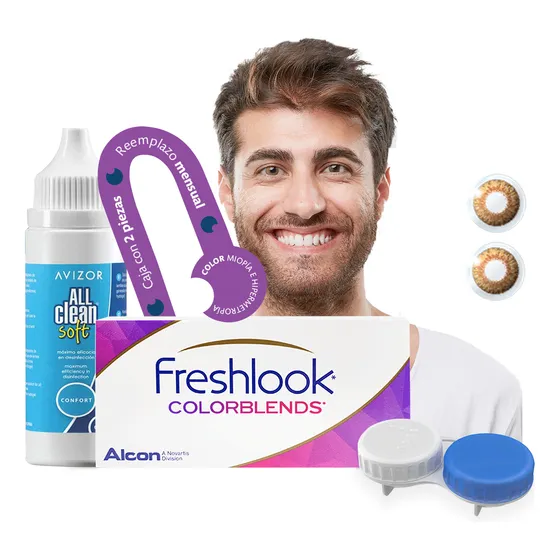 Lentes De Contacto Alcon Freshlook Colorblends Color Miel Sin Graduación Kit Optioutlet Incluye Un Par Con Estuche Y Solución De 60ml Pupilentes De Colores Naturales De Duracion