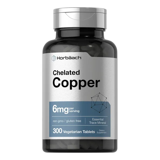 Suplemento de cobre quelado Horbäach 6 mg 300 comprimidos