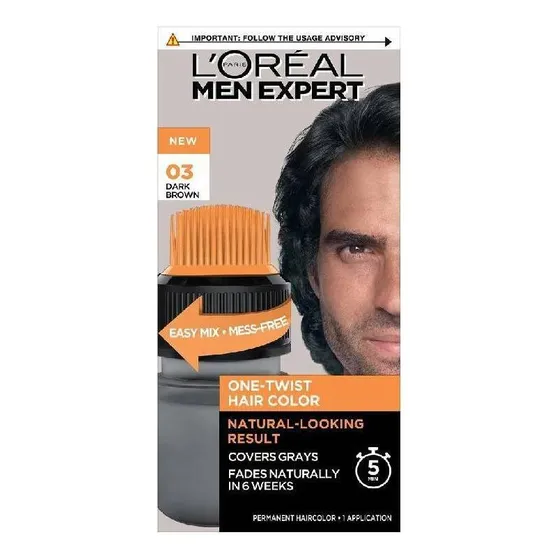 Tinte Men Expert Excell 5' Tintura tono 3 castaño oscuro natural para cabello