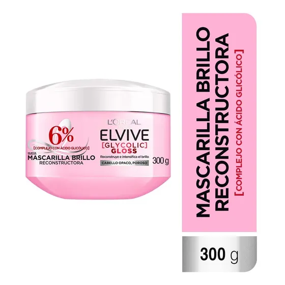 Mascarilla Glycolic Gloss L'Oreal Paris Elvive 300gr
