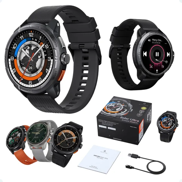 Relógio Smartwatch Haylou Solar Ultra Tela Amoled Gps E 5atm