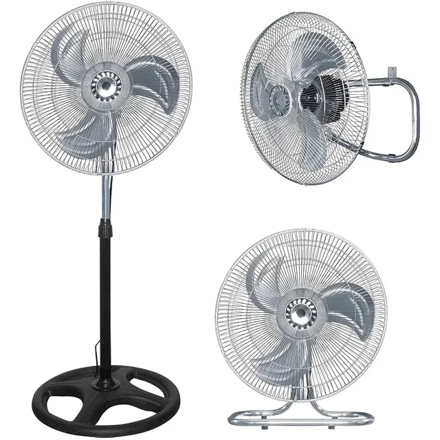 Ventilador 18 Pulgadas Pedestal, Piso Y Pared 3 Velocidades