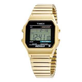 Reloj Timex Classic Digital De Acero Inoxidable En Tono Dora Reloj Timex Classic Digital De Acero Inoxidable En Tono Dora