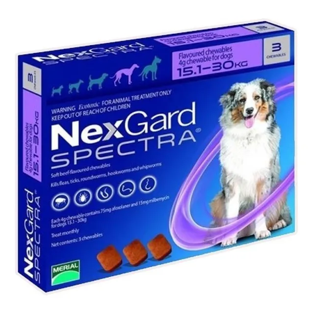Merial Nexgard Spectra Perro Tablete 15 A 30 Kg X 3 Pastilla