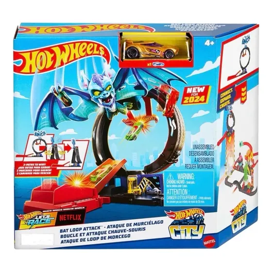 Pista Hot Wheels City Ataque De Murcielago 1 Carro 1:64