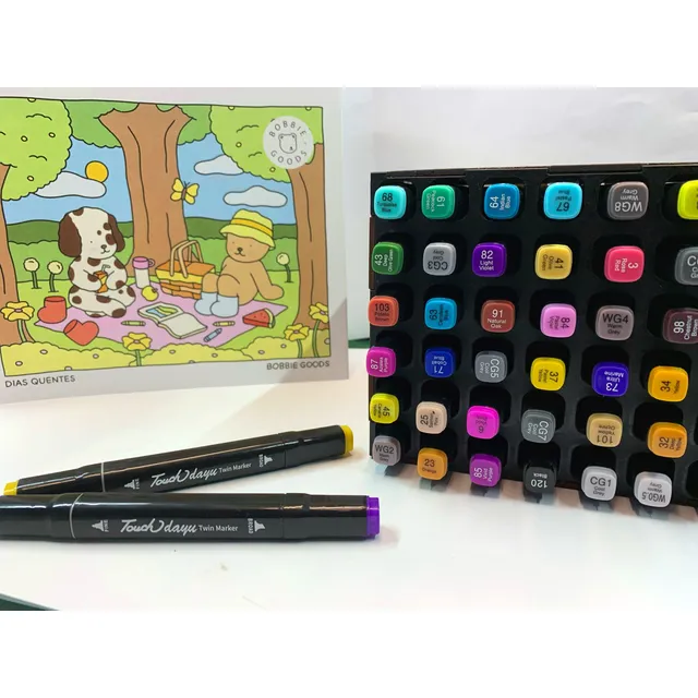 Nicho/organizador De Canetinhas Coloridas Touch Mdf 48 Cores