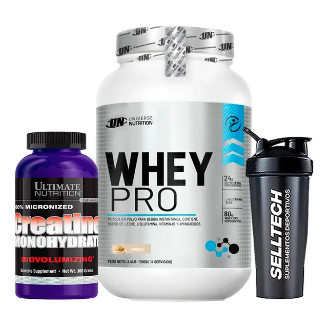 Whey Pro 1.1kg Cookies+creatina Ultimate Nutrition 300gr