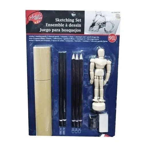 Juego De Bosquejo Con Maniqui De Madera Articulado De 13cm