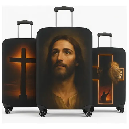 Capa Para Mala Viagem Proteção Estampa Cristã Gospel Cruz