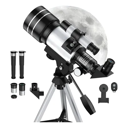 Telescópio Refrator 70mm Astronômico Tripé Portátil F30070 Branco