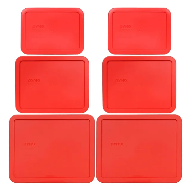 (4) Tapas De Almacenamiento En Plástico Rojo - 11, 6 Y 3 Cup