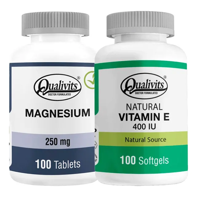 Magnesio 250 Mg + Vitamina E 400 U.i - Qualivits Sabor Natural