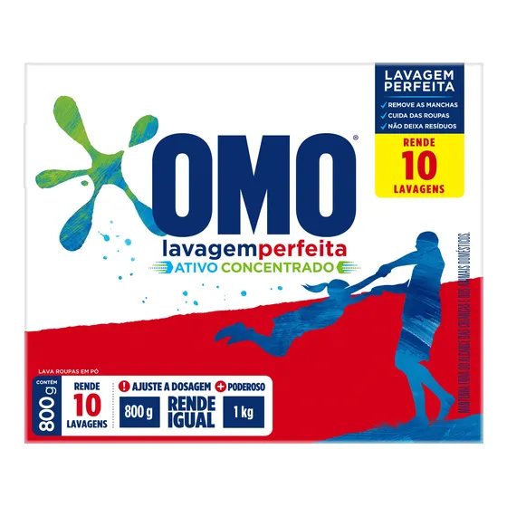 Sabão Em Pó Lavagem Perfeita 800g Omo