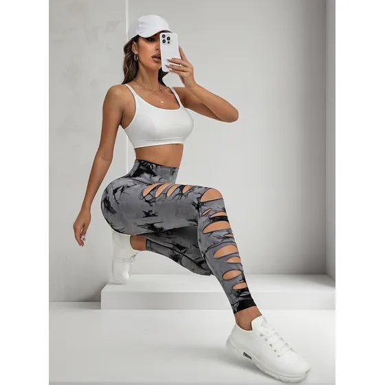 Calza Mujer Seamless Importada Camuflada Rotura Qilaixing
