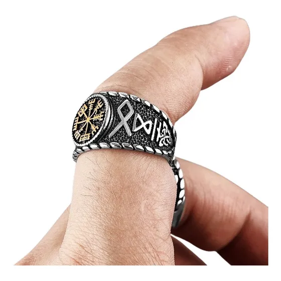 Anillo Acero Inoxidable Estilo Vikingo