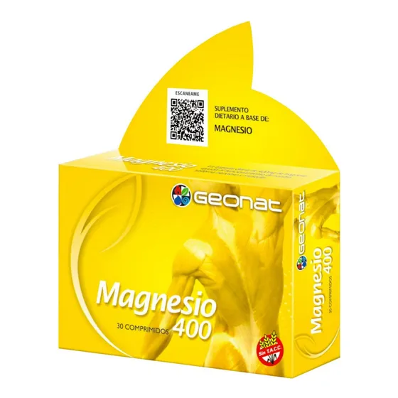 Geonat Magnesio 400 Calambres Sistema Muscular 30 Comp