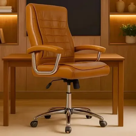 Cadeira de Escritório Presidencial HomeNow Presidente Ergonômica Com Molas Ensacadas, Caramelo
