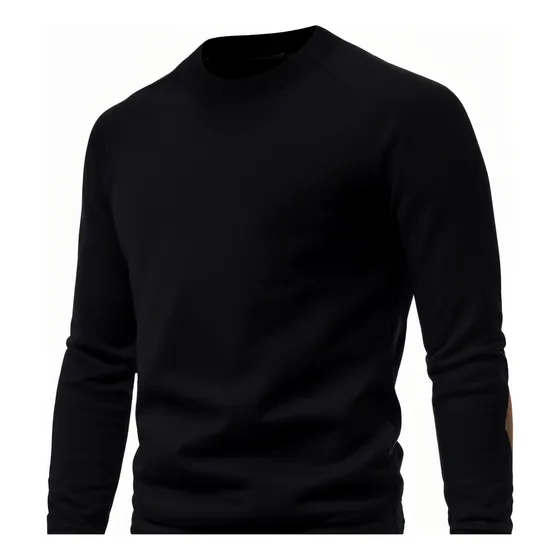Sueter De Manga Larga Para Hombre Jersey Cuello Redondo
