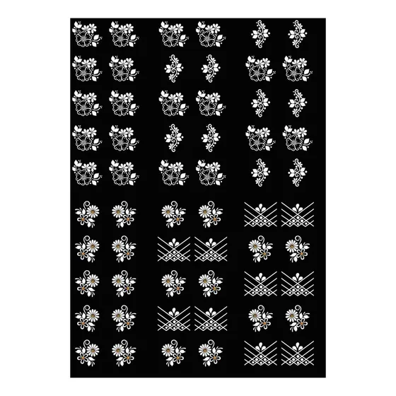 Adesivos De Unha Branco 5 Mini Cartelao 300 Top Art +