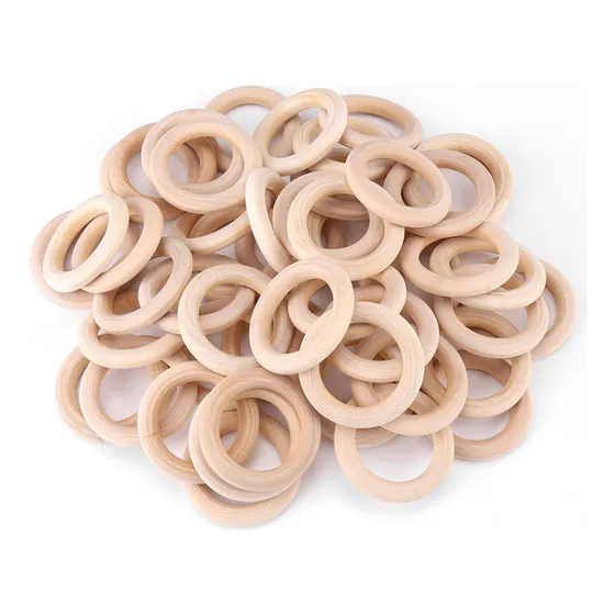 Is- Argollas De Madera Para Manualidades, 50 Unidades