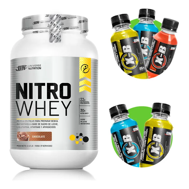 Nitro Whey 1.2kg Proteína Un Chocolate + Regalos