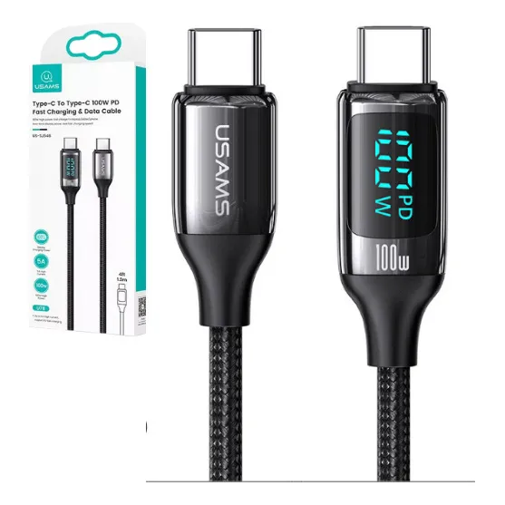 Cable USB-C tipo C de 100 W, 20 V, 5 a 3 m, para teléfono celular MacBook iPad, color negro