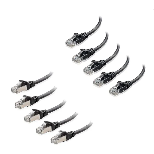 Paquete De 5 Cables Ethernet Cat6 Y Cat6a Sin Enganches De 3