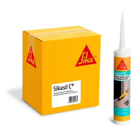 Caja 12 Unidades Sellador Elástico Sika Sikasil C 280cc