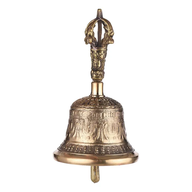 .. Campana De Bronce: Campana Budista Tibetana Con Oración,