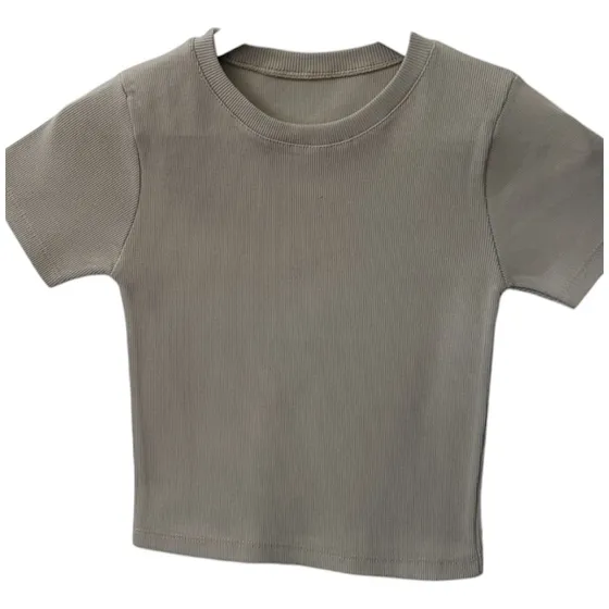 Pack 3 Remera Crop Top Algodon Mujer Reina Tex