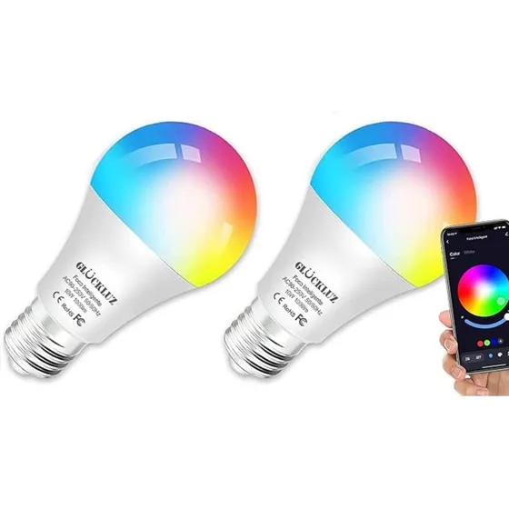 Foco Inteligente Wifi Bluetooth, Bombilla 9w, Control App Rgbcw