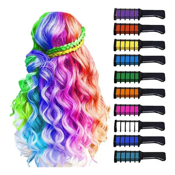 Tizas Colores Teñir Cabello Marcado Temporal Niñas Fiesta