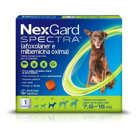 Nexgard Spectra P/ Cães De 7,6kg a 15kg C/1 Tablete