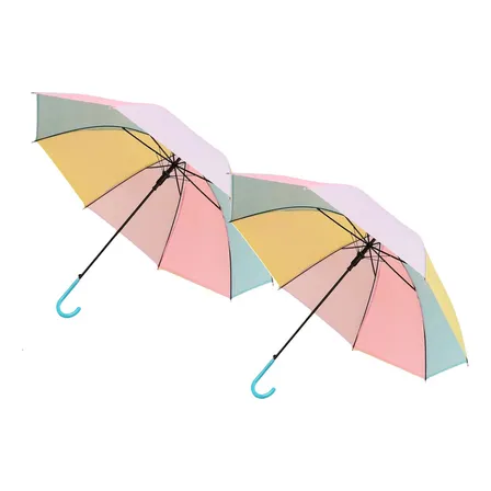 Pack X2 Paraguas De Niñas Paraguas Infantiles Paragua Lluvia Colorido Infantil Lluvia Marinshop 90cm 2 Unidades