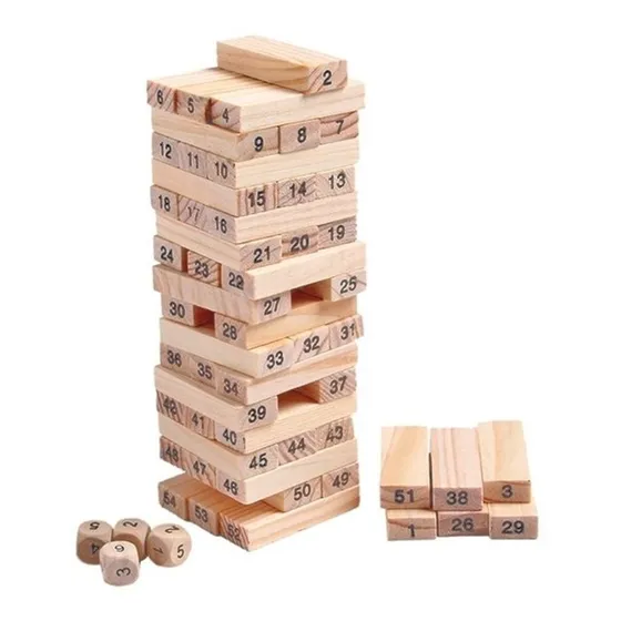 Jenga Grande 27cm Madera Didáctica 54pcs Juego Mesa Familiar