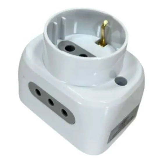 Toma Corriente Exterior Schuko + 2 Tres En Linea