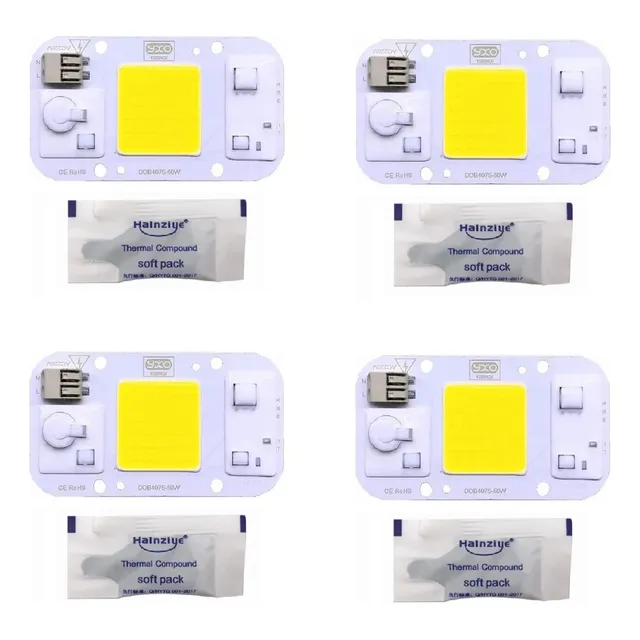 4x Led Cob 50w Indoor Blanco Cálido Yxo 220v Bornera + Pasta