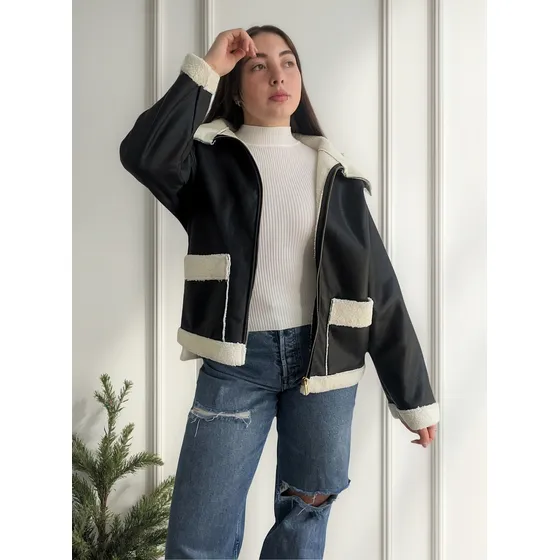 Campera Bimba Ecocuero Con Corderito