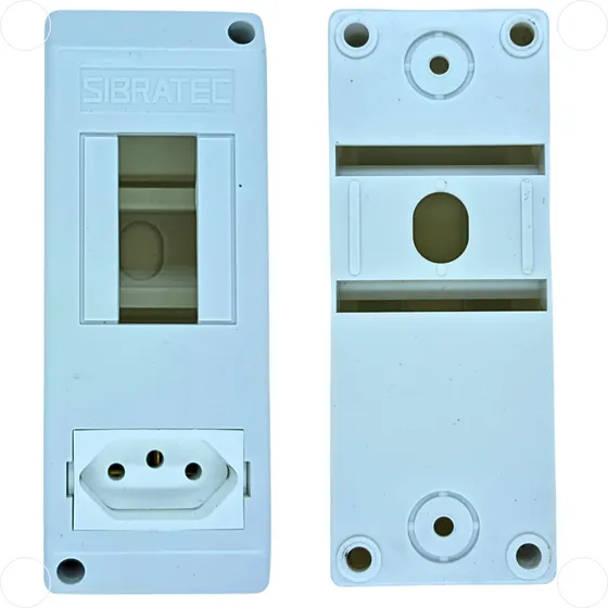 Caixa Sobrepor Tomada 2p+t 10a P Disjuntor Monopolar Bipolar