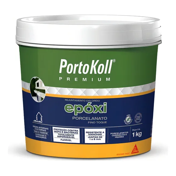 Rejunte Epóxi Porcelanato - Portokoll - Branco Brilhante 1kg
