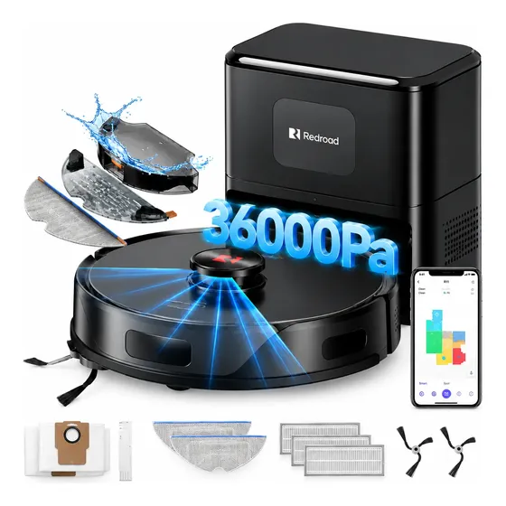 Aspirador Robô Redroad R11 Max 36000pa 3 Em 1 App Mapeamento