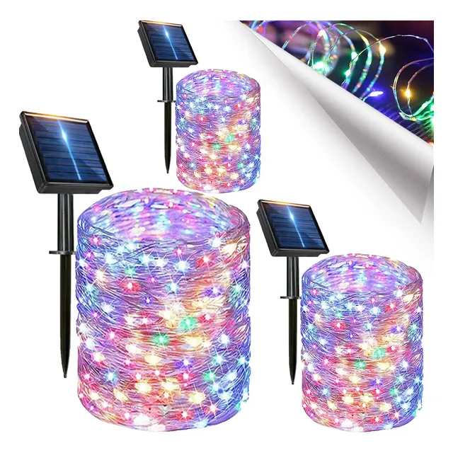 Goodea Serie Luces Solares Exterior Adorno Navidad 22m200led 3pack Luces Beige Multicolor Decoracion con luces led, luces decorativas, Adornos decoracion, Luces de navidad, Decoracion con luces led,