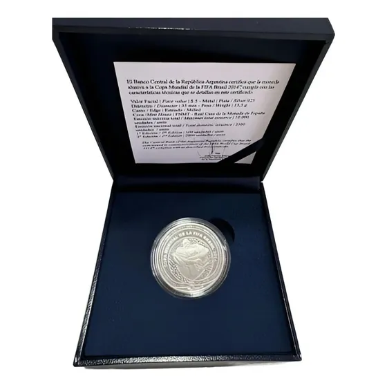 Moneda De Plata Alusiva A La Copa Mundial Brasil 2014 Proof