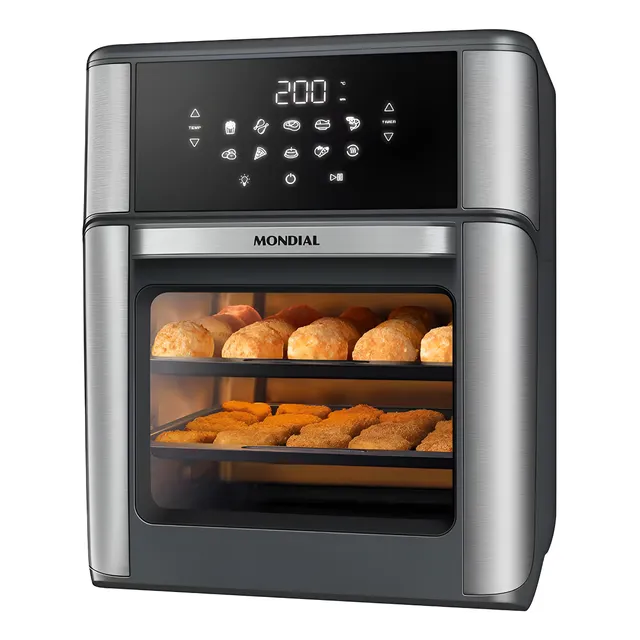 Air Fryer Forno 12l Afon-12l-gi 2000w Digital Mondial - Preto E Inox...