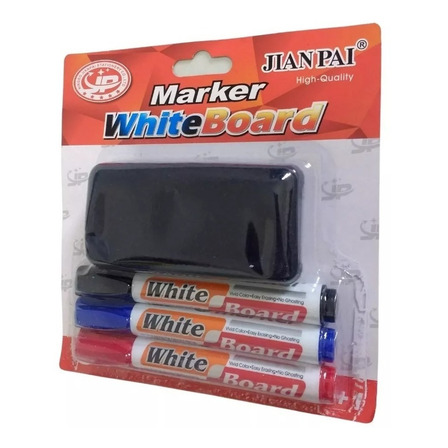 Marcadores Para Pizarra Blanca C Borrador Negro Azul Rojo X3 Marcadores Para Pizarra Blanca C Borrador Negro Azul Rojo X3