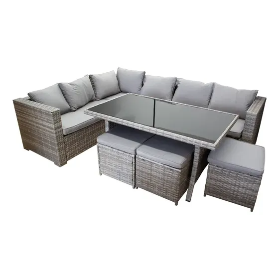 Sala Comedor Para Jardín Esquinera Color Gris Gris