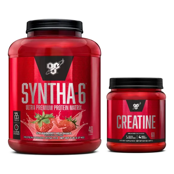 Combo Proteína Syntha-6 5lb + Creatina Micronizada 309g Bsn Strawberry Milkshake